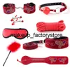 Massage 8-Piece Sexy Leather BDSM Kits Bondage Set Handcuffs Sex Games Whip Gag Nipple Clamps Sex Toys for Couples Exotic Flirting Store