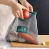 Sac de rangement de cuisine à double usage Portable suspendu réutiliser la corde de traction murale de fruits derrière les sacs de porte