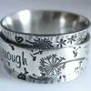 Vintage Silver Color Engraved Dandelion Wide Ring Lettering I am Enough Inspiration Rings for Men Women Punk Party Jewelry Z15816037533