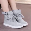 Dropshipping HOT Autumn Women Boots Casual Canvas Shoes Woman Flats Solid Ankle Boots Black Grey Platform Shoes Woman 201102