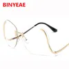 Lunettes de soleil Lens Clear Rimless Gradient Shades Big Frame Women Designer Fashion Chic Eyewear UV4004503191