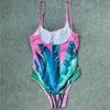 New Print Leaf Costumi da bagno Donna 2020 Costume intero rosa Costume da bagno sportivo femminile Costumi da bagno per donna Costumi da bagno T200708