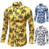 LIFENWENNA 6XL 7XL Shirt Men Fashion Personality Print Long Sleeve Shirts Mens Casual Plus Size Flower Beach Hawaiian Shirt 220222