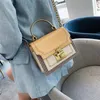 Ladies splicing collision color design shoulder bag versatile fashion inclined cross bag portable square temperament handbag297D