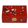 2層の装飾的なジュエリーデラックス木​​の箱の収納オーガナイザーケースロックの中国の漆器の化粧コレクションボックスの誕生日結婚式の贈り物