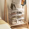 Boîte de rangement de chaussures pliable en plastique Bin chaussures transparentes tiroir d'affichage combinaison armoire pliable étagère à chaussures anti-poussière étanche à l'humidité pile ZL0536sea