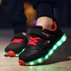 Boyutu 27-37 Erkek USB Şarj Parlayan Ayakkabı Ayakkabı Kızlar Için Aydınlık Sneakers Çocuk Led Işık Ayakkabı Çocuk Nefes Parlayan Sneakers 201130