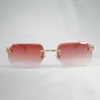 Solglasögon 2023 20% Vintage Rimless Square Men Oculos Diamond Cutting Lens Shame Shade Metal Frame Clear Glasses For Reading Gafas