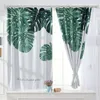 cortinas florales verdes