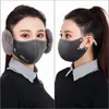 Adulto 2 em 1 máscara de inverno quente capa removível facial protetor auricular à prova de vento máscaras grossas de proteção para a boca máscaras de proteção para a boca de inverno