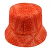 Kvinnor Summer Bucket Cap Fashion Women Paisley Cashew Print Outdoor Folding Reversible Sun Hat Bucket Cap Fisherman Hat G220311