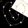 85cm Fashion Classic Necklaces Pendants 18k Gold Plated For Women Valentine Mother Day Engagement Jewelry Gift Accessories With Pouches Pochette Bijoux Wholesale