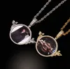 14K Özel Yapım Po Yuvarlak Madalyonlar Kolye Kolye 3mm Halat Zinciri Gümüş Altın Renk Zirkon Erkekler Kadın Diy Hiphop Jewelry2048101