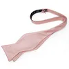 Розовая клетчатая клетчатая сплошная мужская галстук -галстук шелк шелк жаккардовый тканый свадебная вечеринка бабочка хэнки набор для мужчин бабочка галстук Dibangu Y1229
