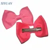 40st / parti 2 * 3,0 tum Solid Ribbon Bow med / Utan Hair Clip Girl Daily Headwear DIY Boutique HDJ21 LJ201226