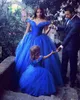 New Stunning Girl's Pageant Dresses Royal Blue Beaded Ball Gown Ruched Ruffles Flower Girl Gowns Formal Party Dress For Teens Kids