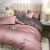ОЛОЕЙ 60-х годов Длинные скобы хлопок постельное белье египетская сплошная цветная вышивка одеяла крышка спределяемая листовая кровать кровать T200706