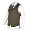 VOBOOM Gilet da uomo in tweed di lana Gilet monopetto a spina di pesce slim fit in misto lana premium 018 201106