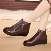 Peipah outono inverno borracha neve mulheres couro genuíno mulher tornozelo botas femininas plana com pele zip sapatos bootee y200915 gai gai gai