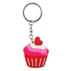 Fedex Valentine's Day Party favor Gift Romantic Love Keychain Pendant Bear Cake Heart Shaped Key Chain Luggage Decoration Keyring