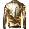 Silver Metallic Coated Jacket Men Spring Bomber Jackets Casual Slim Fit Varsity Hip Hop Nigh Club Shiny 201105