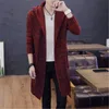 Man vest breien trui jassen mode trend lange mouwen hooded mid-lengte bovenkleding ontwerper lente mannelijke casual slanke gebreide trui
