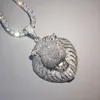 Bling leced Out Outle Micro Pave Cubic Zircon Lion Head Подвеска для мужчин Женские подарки Роскошные хип-хоп Ювелирные изделия 200928