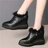 2020 Tennis Schuhe Frauen Echtes Leder Plattform Keile High Heel Party Pumpen Weibliche Mode Turnschuhe Punk Trainer Casual Schuhe1