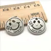 Lotto 100 pz sorriso Love life Pendenti con ciondoli in argento antico Creazione di gioielli Ciondolo portachiavi fai da te per orecchini braccialetto 16mm DH0836