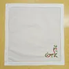 Set of 12 Home Textiles Christmas Dinner Napkins White Hemstitched 100% linen Fabric Table Napkin with Color Embroidered Floral Te345V
