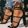 Брендские женские сандалии летние толстые высокие каблуки PU Sply на Zip острый пальцы водонепроницаемы