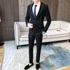 NIEUW Spring Suit Men Single Button Mens Slim Fit Suits met Pant Casual Stage Wedding Dress Belt Prom Tuxedo Costume Homme 201105 S S S