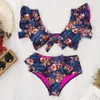 Sexy V Neck Strap Ladies Bikini High Waist Strappy Swimsuit Fashion Summer Beach Bikini Ruffled Swimsuit5187486