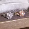 Choucong Sevimli ABD Boyutu 610 Lüks Takı 925 STERLING Gümüş Altın Yuvarlak Kesilmiş Beyaz Topaz CZ Diamond Women Düğün Çiçek Bandı8322193