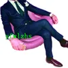 Популярные две кнопки Groomsmen Нотч Groom Tuxedos Мужские костюмы венчания / Prom Best Man Blazer (куртка + Pantst + Tie) Y188