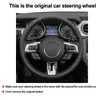 DIY Hand Hand Care Directing Wheel Cover Cuero para Ford Mustang 2015 2016 2017 2018 2019-ahora Auto Car Styling270m