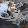 Manta para bebé recién nacido Algodón infantil Mantas de ganchillo de punto Swaddle Wrap Soft Stretch Cuna Ropa de cama para dormir para niños Niñas Niños LJ201014
