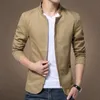 Jaqueta masculina moda colarinho jaqueta casacos homens fino ajuste negócios casual masculino jaquetas roupas masculinas plus size M-5XL sólido 220212