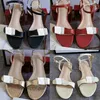Kadınlar Çift Altın Slaytlar Sandalet Gerçek Deri Düz Tarak Tasarımcı Kadın Ayakkabı Yaz Geniş Düz Lady Sandal Sarpı Kutu