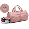 Sacos de ioga cor-de-rosa para mulheres com bolso seco Saco de ginástica de esporte com compartimento sapato À prova d 'água Oxford Piscina bolsa Q0705