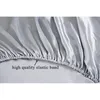 100% Mulberry Silk Fitted Sheet Deep 25cm Mattress Protector Solid Color Multi Size Free Shipping 201113