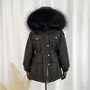 Winter Real Raccoon Fur Collar Down Parkas Women White Duck Coat Loose Hooded Jacket Female Windproof Warm Outwear1 Luci22