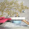 カスタム任意のサイズの壁の壁画クリエイティブな花3D立体滑り緩和黄金の木のリビングルームのテレビの背景の壁紙の家の装飾
