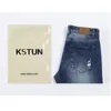 KSTUN Jeans Hommes Stretch Summer Blue Business Casual Slim Straight Jeans Mode Denim Pantalon Homme Pantalon Regular Fit Grande Taille 201117