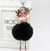 34 Styles Christmas Cartoon keychain Rabbit Fur Ball Plush Key Chain Santa Claus POM POM Keychain Car Bag Keychain Key Ring