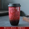 400 ml tasse à café en céramique européenne avec couvercle en silicone manchon d'isolation thermique grande capacité tasse d'eau latte lait pratique thé 220311