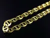 New Custom Solid 10K Yellow Gold Plated 4.0MM Flat Mariner Link Chain Necklace 24"