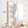 2021 Novo espelho de maquiagem flexível de Moda LED com espelhos de vaidade leve de LED 10x espelhos de ampliação Cosmética MIROIR3489201