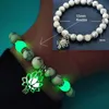 Pulseira de pedra natural yoga cura luminosa brilho no escuro pulseira lótus charme contas para homens mulheres oração budismo12237