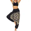 Drop Bottom Elastic Waist Fit Fit Fit Baggy Gypsy Hippie Boho Aladdin Yoga Harem Calças para mulheres e homens H1221